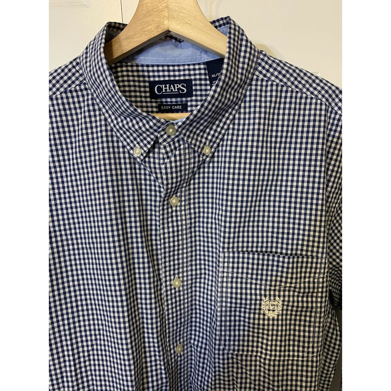 Chaps Chaps Men's Sz XL Button up Shirt Easy Care Blue Long Sleeve Size US XL / EU 56 / 4 - 1 Thumbnail