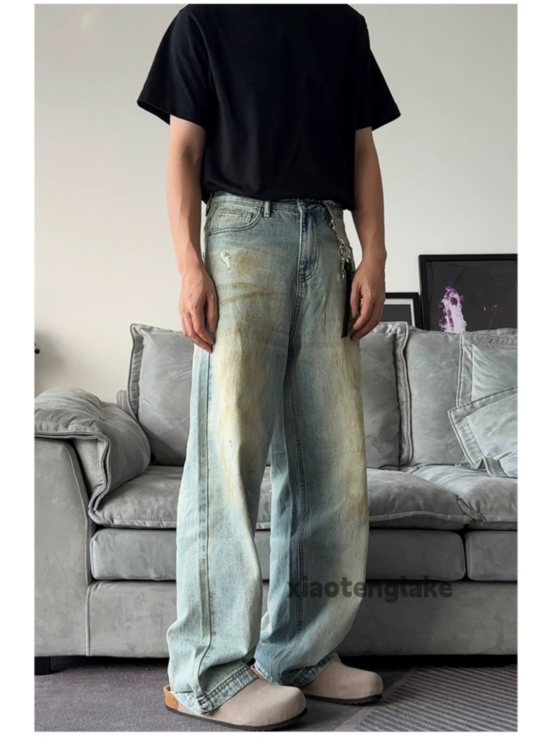 Jean × Vintage washed faded loose baggy punk grunge hiphop jeans Size US 32 / EU 48 - 2 Thumbnail