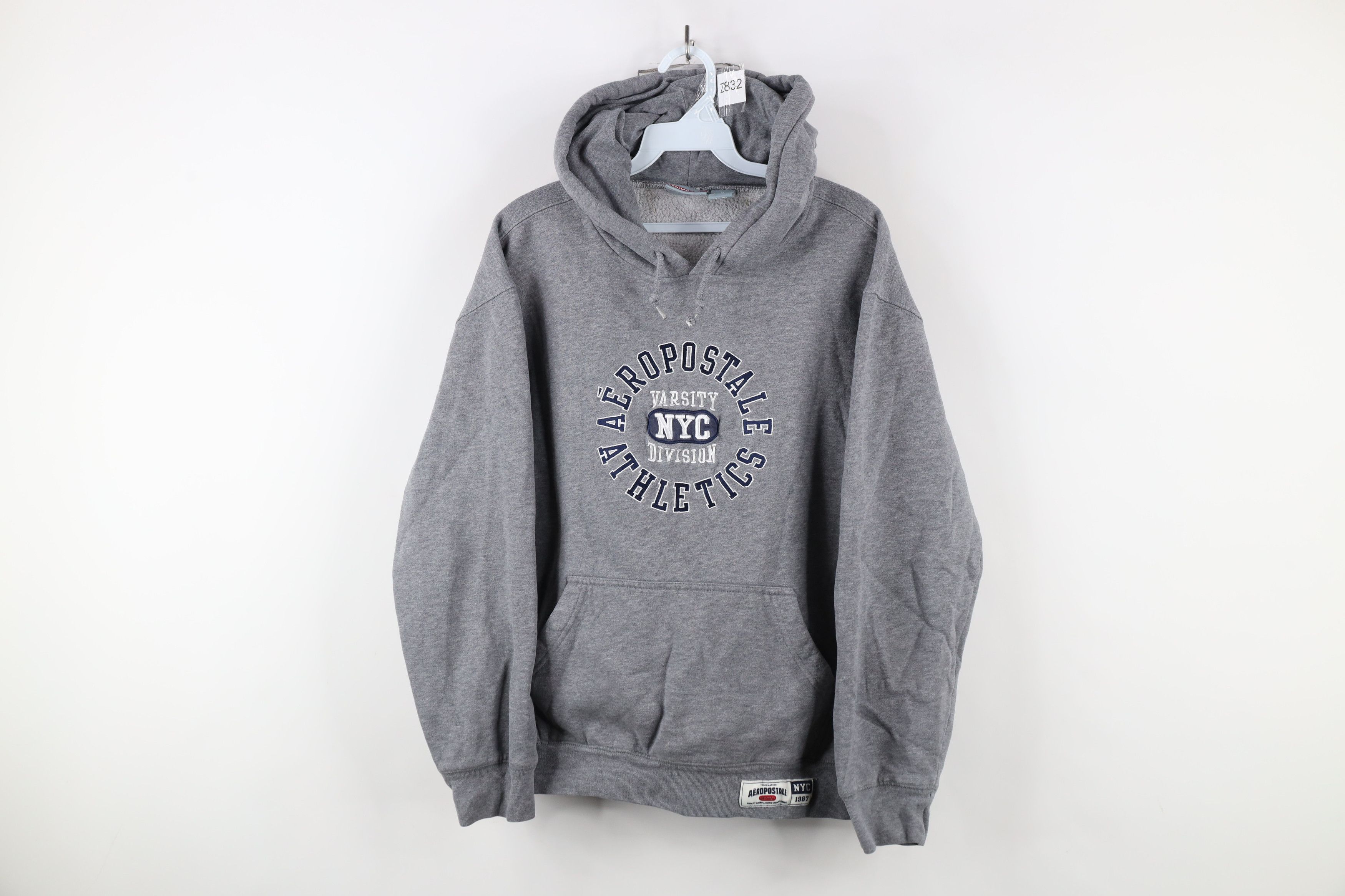 Aeropostale × Vintage Vintage 90s Y2K Aeropostale New York Athletics Hoodie Gray Size US M / EU 48-50 / 2 - 1 Thumbnail