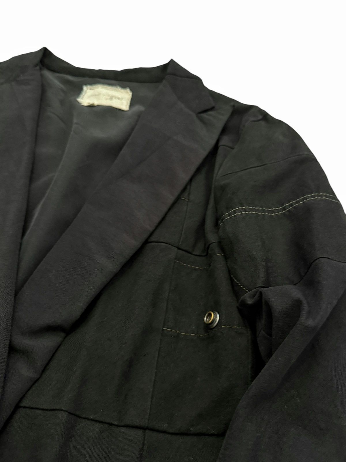 Greg Lauren Sz3 1/1 Black Workwear Tux Ollie Blazer Patchwork Jacket Size US L / EU 52-54 / 3 - 8 Thumbnail