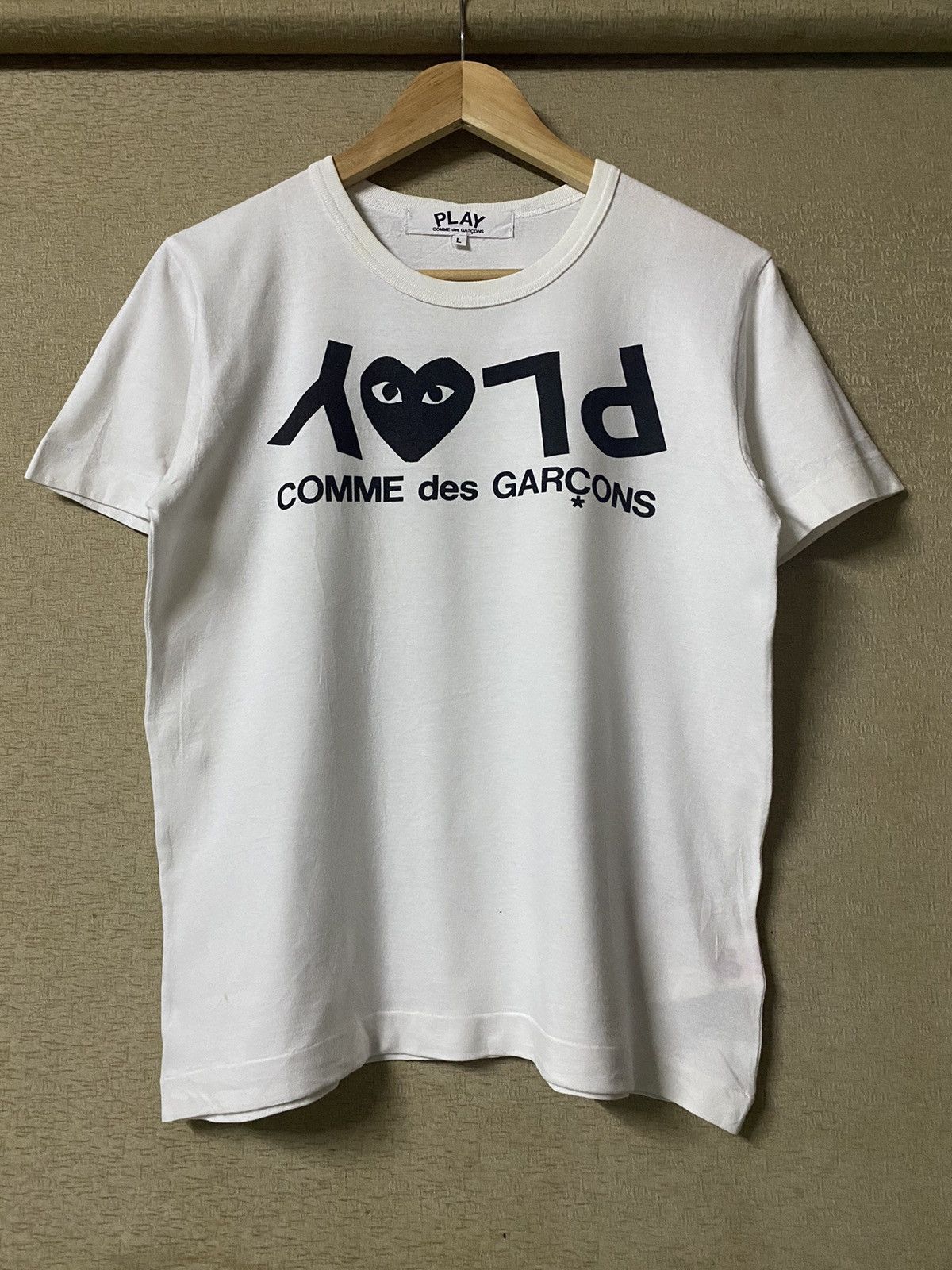 Comme des Garcons Play Inverted Text Tshirt Tops