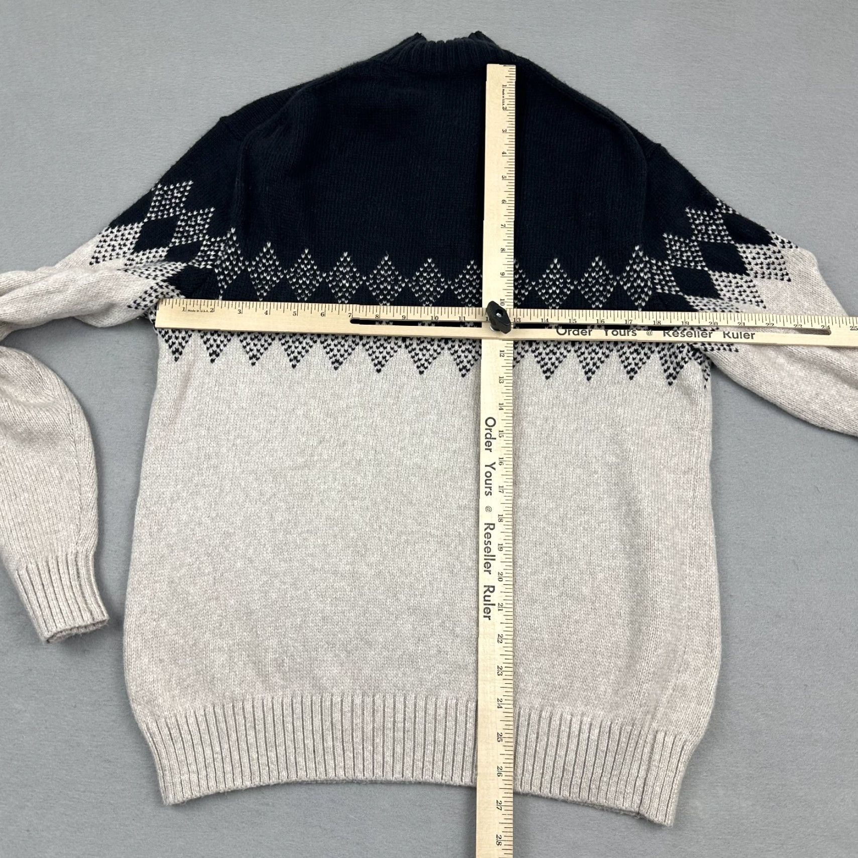 Bonobos Bonobos Sweater Men Medium Beige Fair Isle 1/4 Zip Slim Fit Pullover Cotton M Size US M / EU 48-50 / 2 - 4 Thumbnail