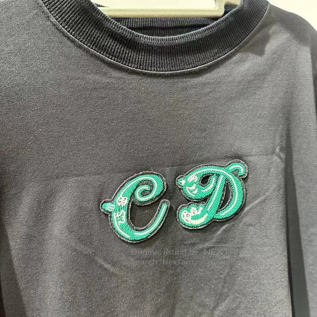 Dior dior x sacai green embroidered short sleeve t-shirt. Size US M / EU 48-50 / 2 - 3 Thumbnail