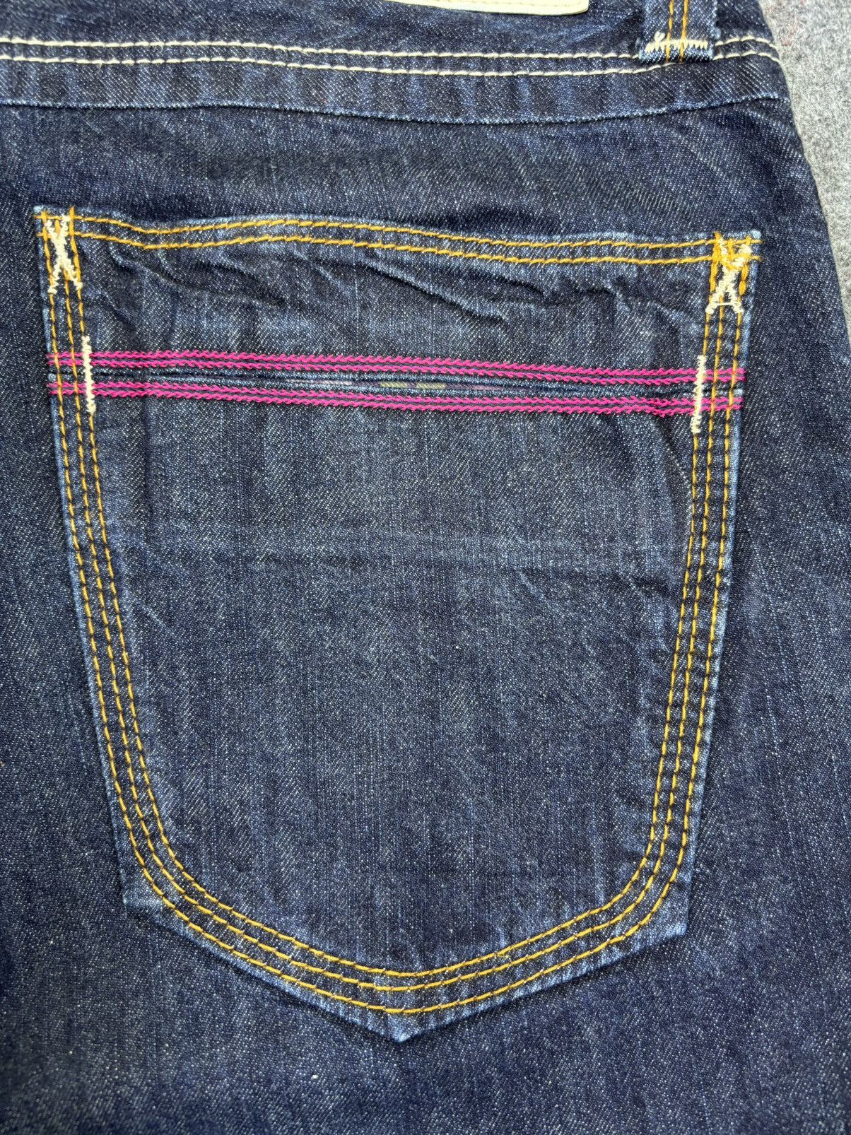 Japanese Brand 💥Flare💥Vintage BLUE WAY Dark Blue Denim F890 Size US 33 - 10 Thumbnail