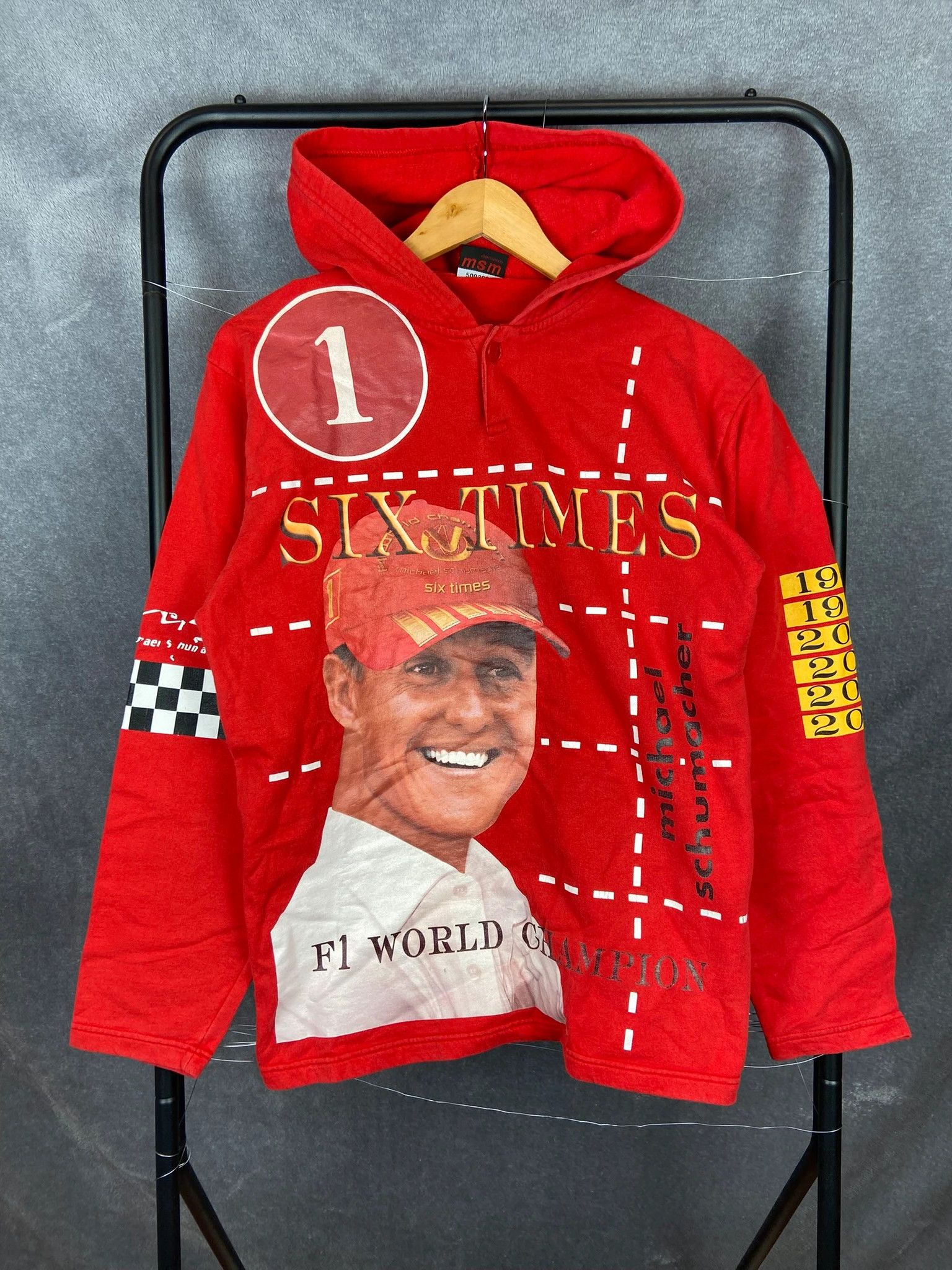 Formula 1 Bluza Schumacher F1 czerwony hoodie spellout vintage 2003 L Size US L / EU 52-54 / 3 - 1 Thumbnail
