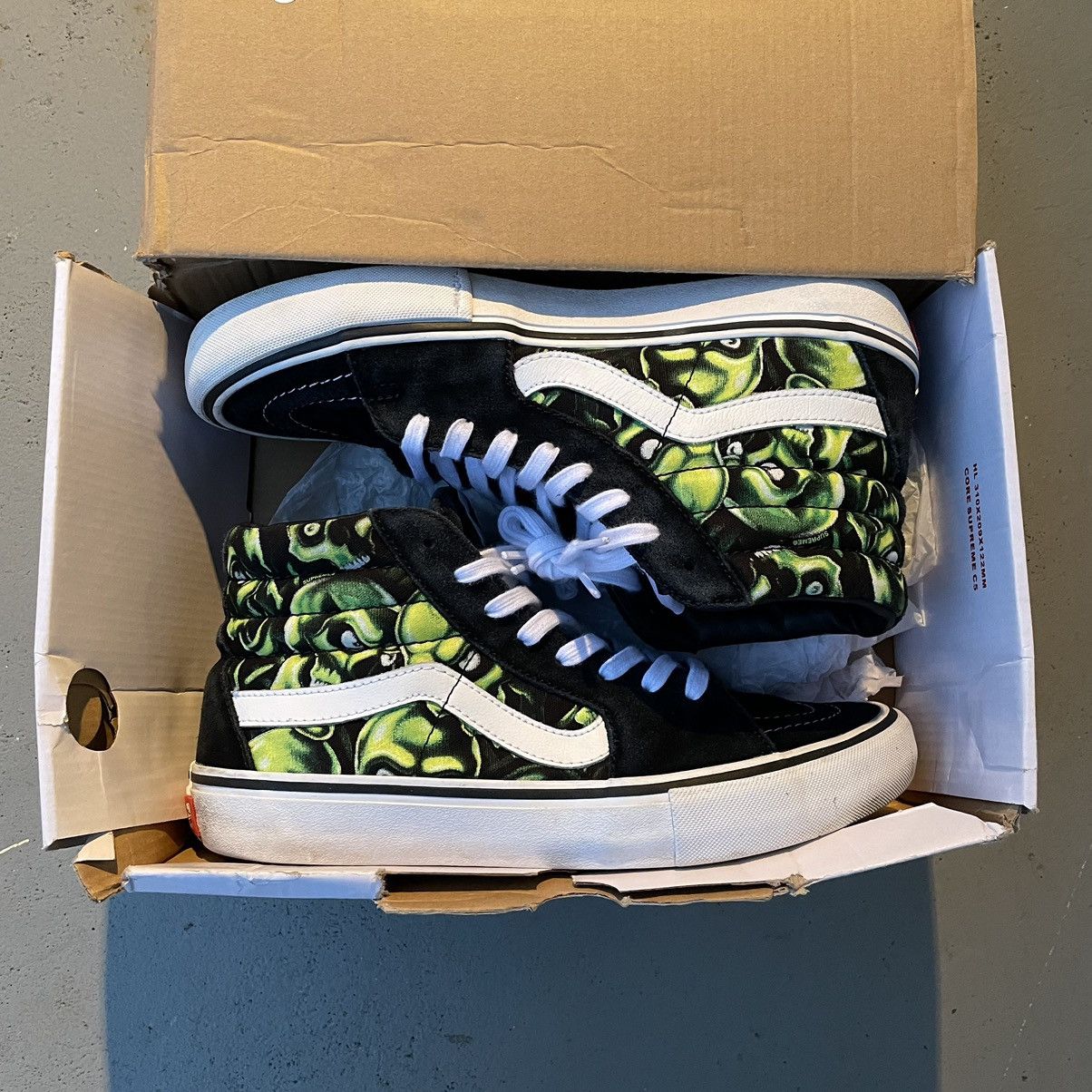 Supreme Vans Supreme x Vans Sk8 Hi Skull Pile Glow 2018 Size 9 Grailed
