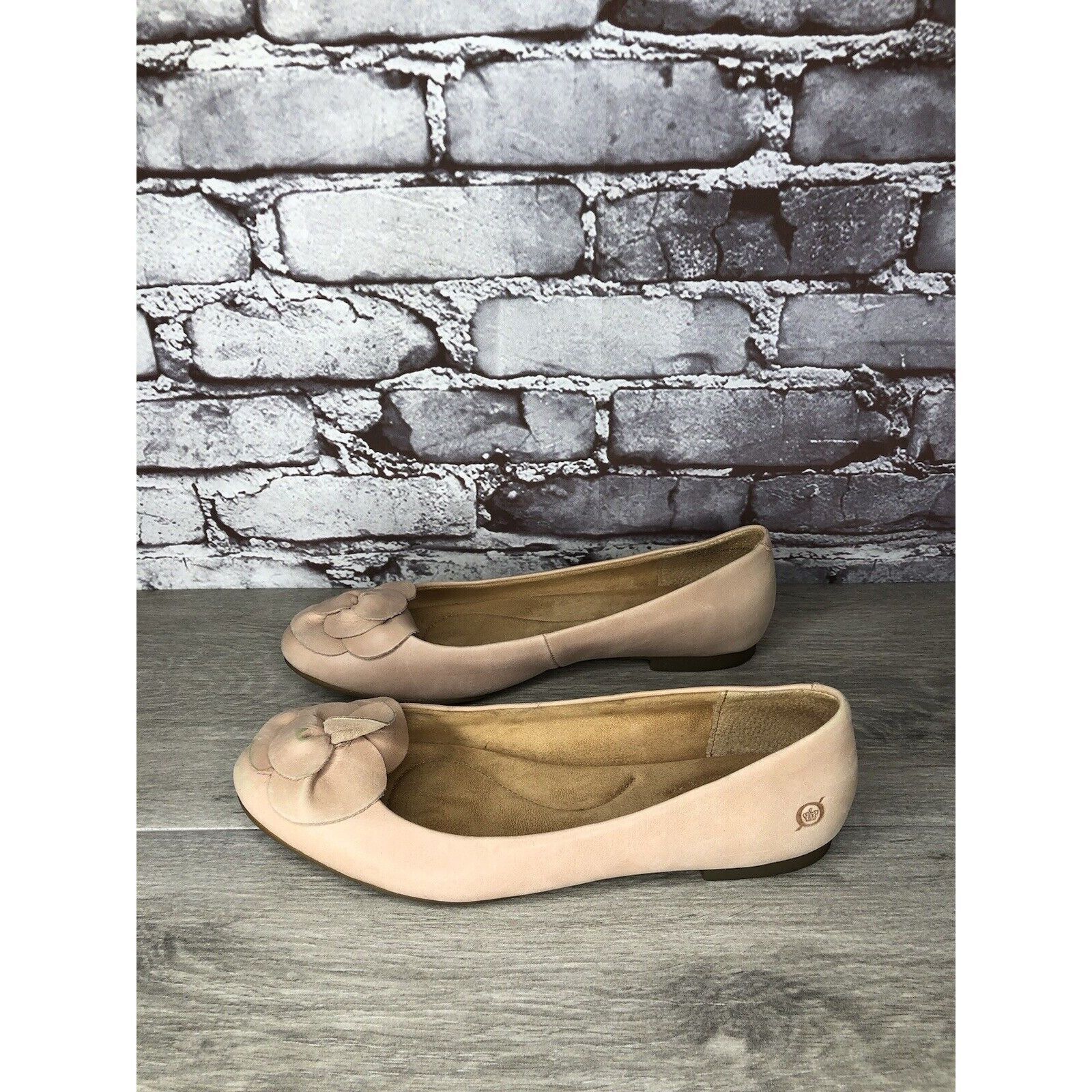 Born Born Annelie Pink Blush Leather Flower Bow Ballet Flats Wome Size US 10 / IT 40 - 23 Thumbnail