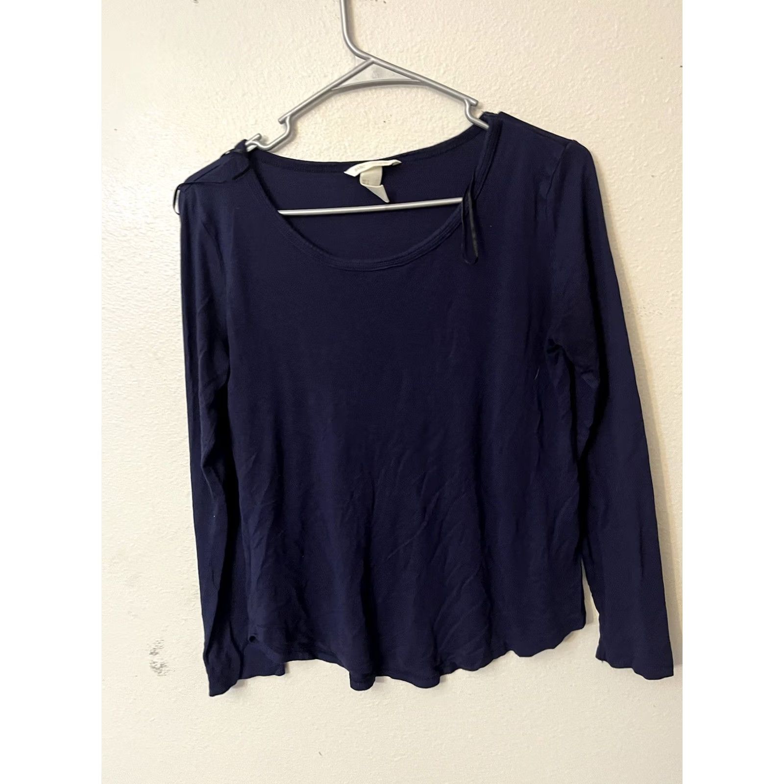 H&M H&M Pullover Basic Women's Small Blue Navy Long Sleeve Round Neck Size S / US 4 / IT 40 - 2 Thumbnail