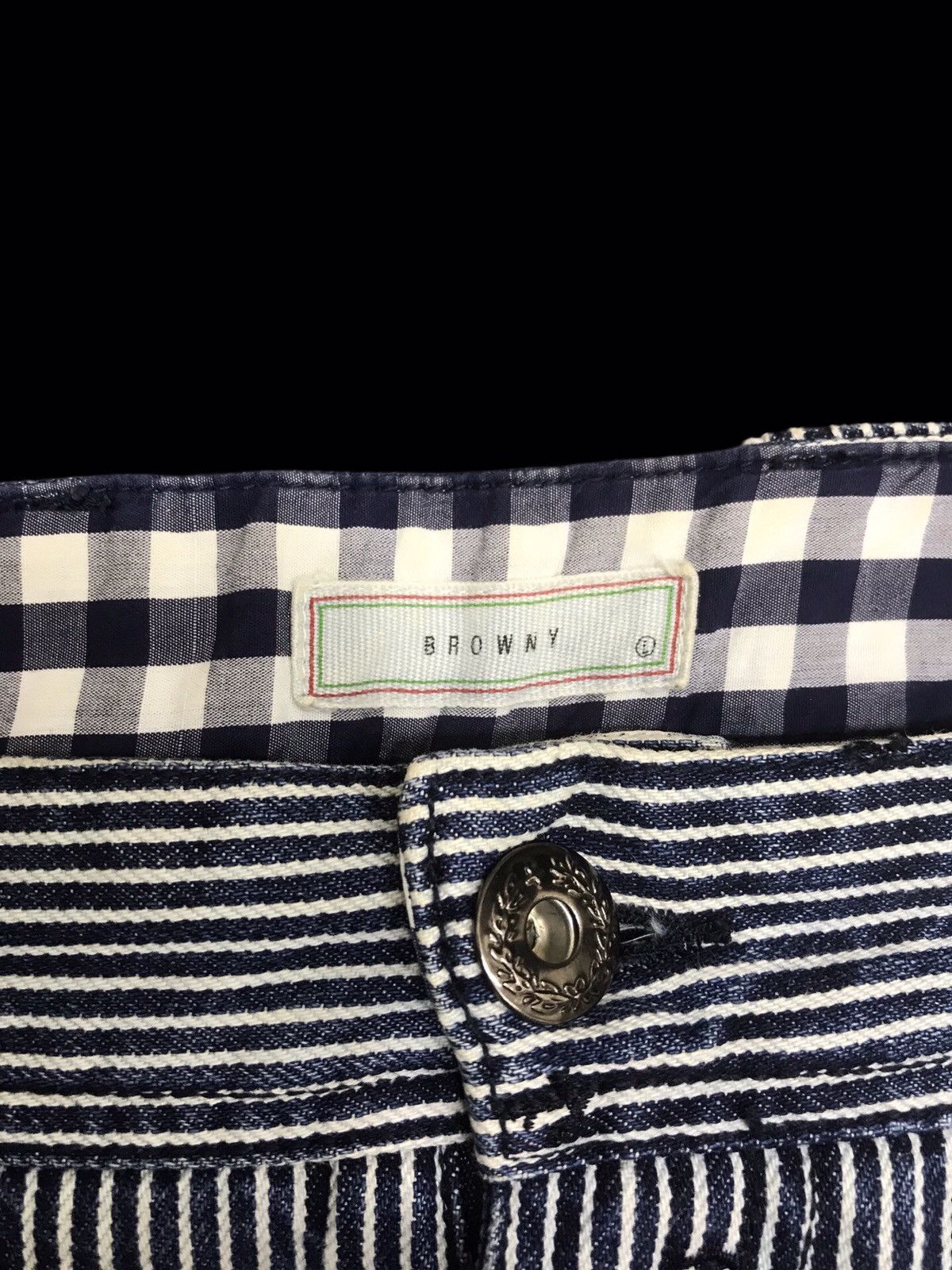 Japanese Brand BROWNY Anchor Embroidery Hickory Stripe Carpenter Pant F119 Size US 34 / EU 50 - 8 Thumbnail