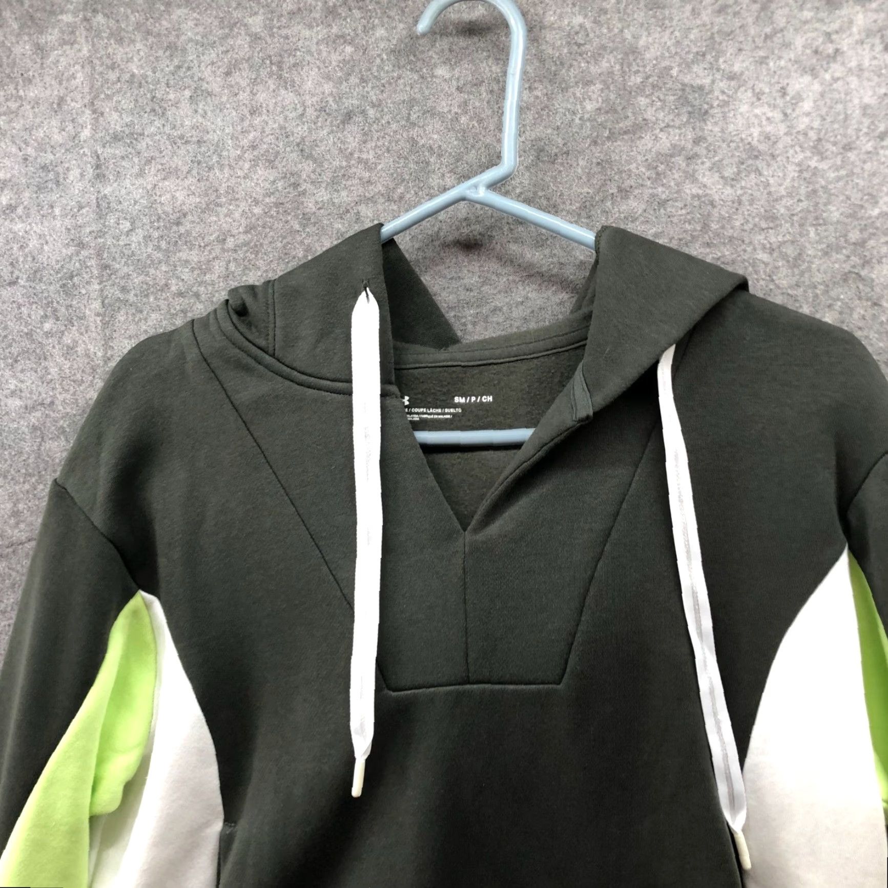 Under Armour Under Armour Rival Fleece Cropped Hoodie Womens S Loose Green Neon V-Neck Hoodie Size S / US 4 / IT 40 - 3 Thumbnail