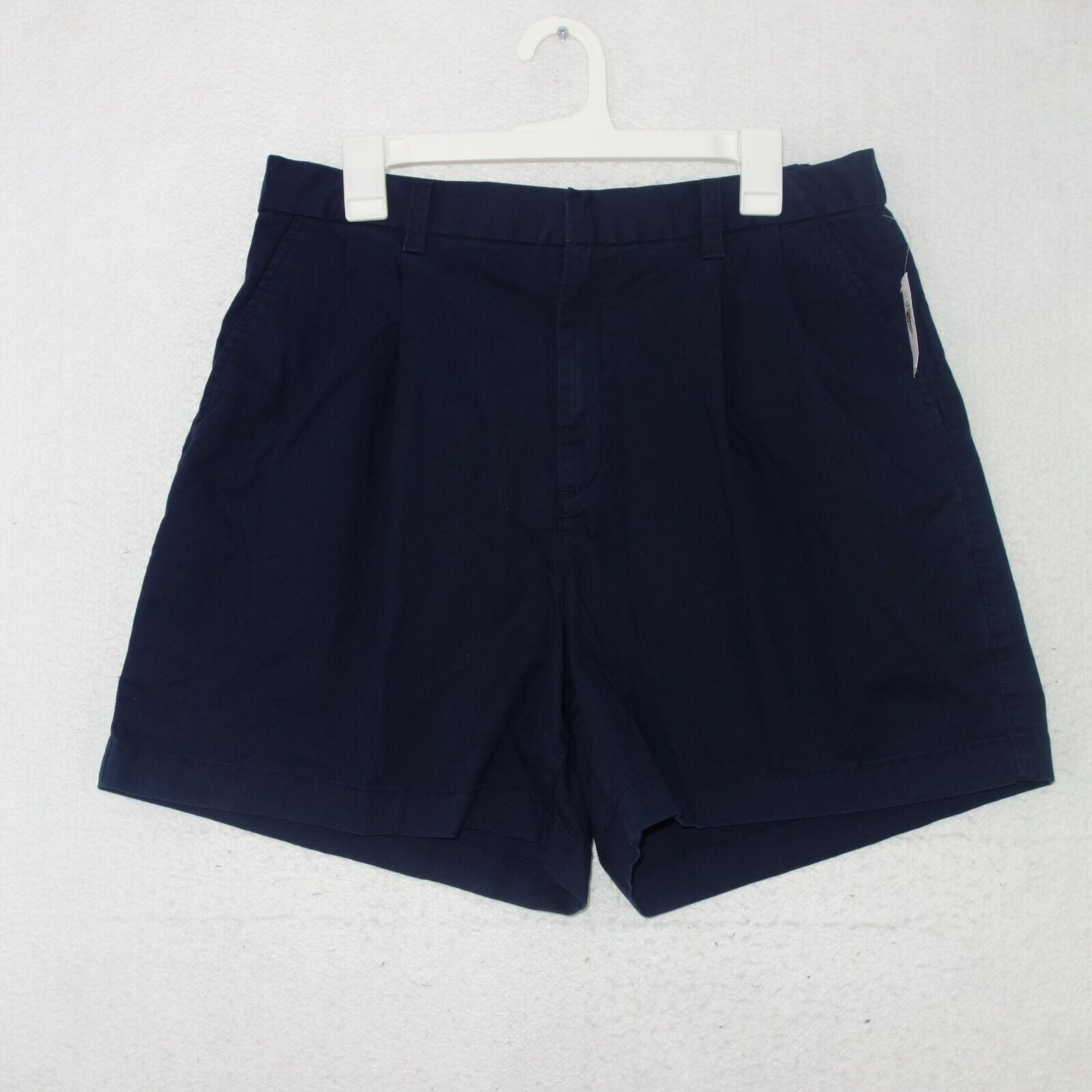 Gap New GAP High Rise Pleated Khaki Shorts Navy Blue Women's 14 Size 36" / US 14 / IT 50 - 2 Thumbnail