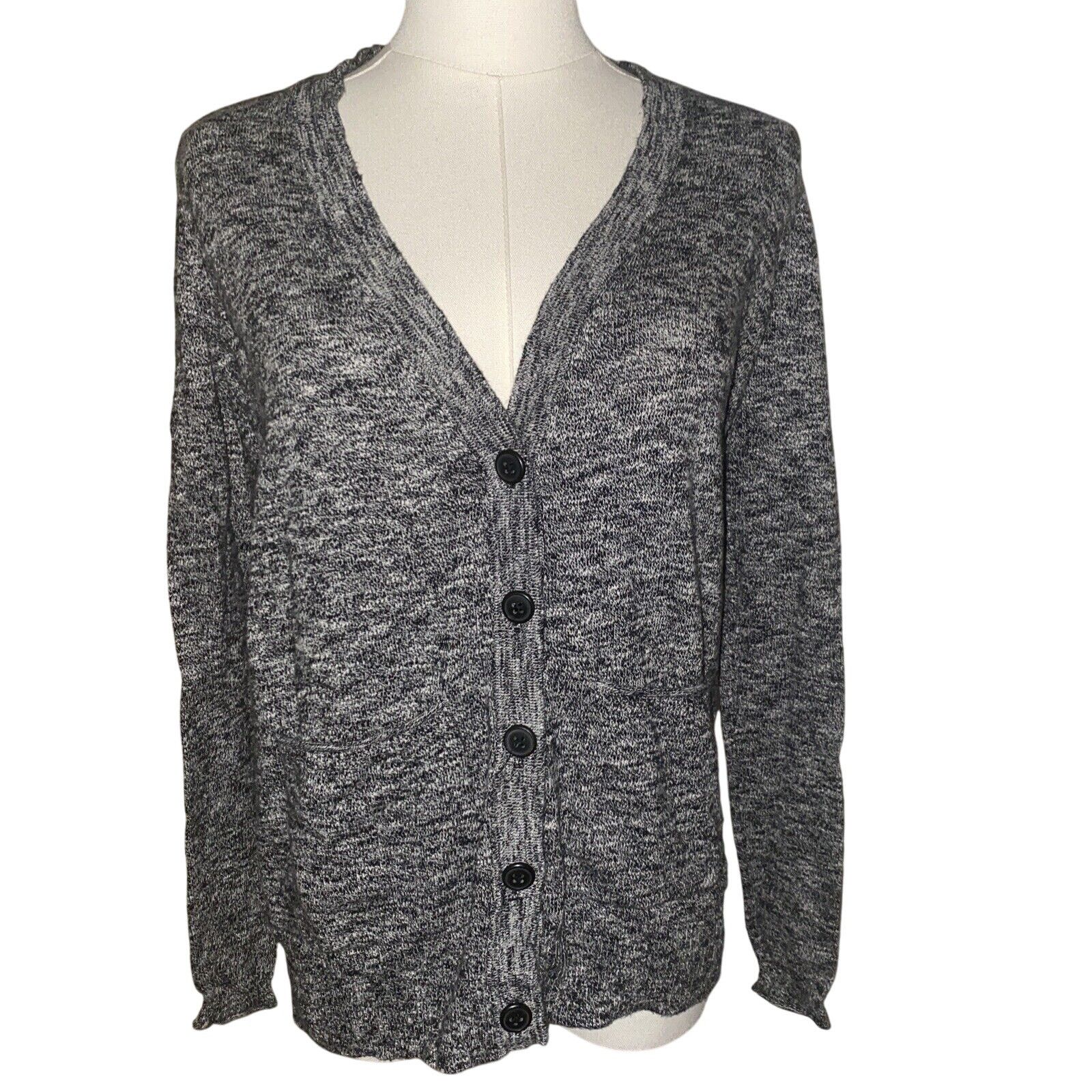 Madewell MADEWELL WOMEN'S SIZE XS BLACK WHITE BUTTON V NECK CARDIGAN Size XS / US 0-2 / IT 36-38 - 1 Thumbnail