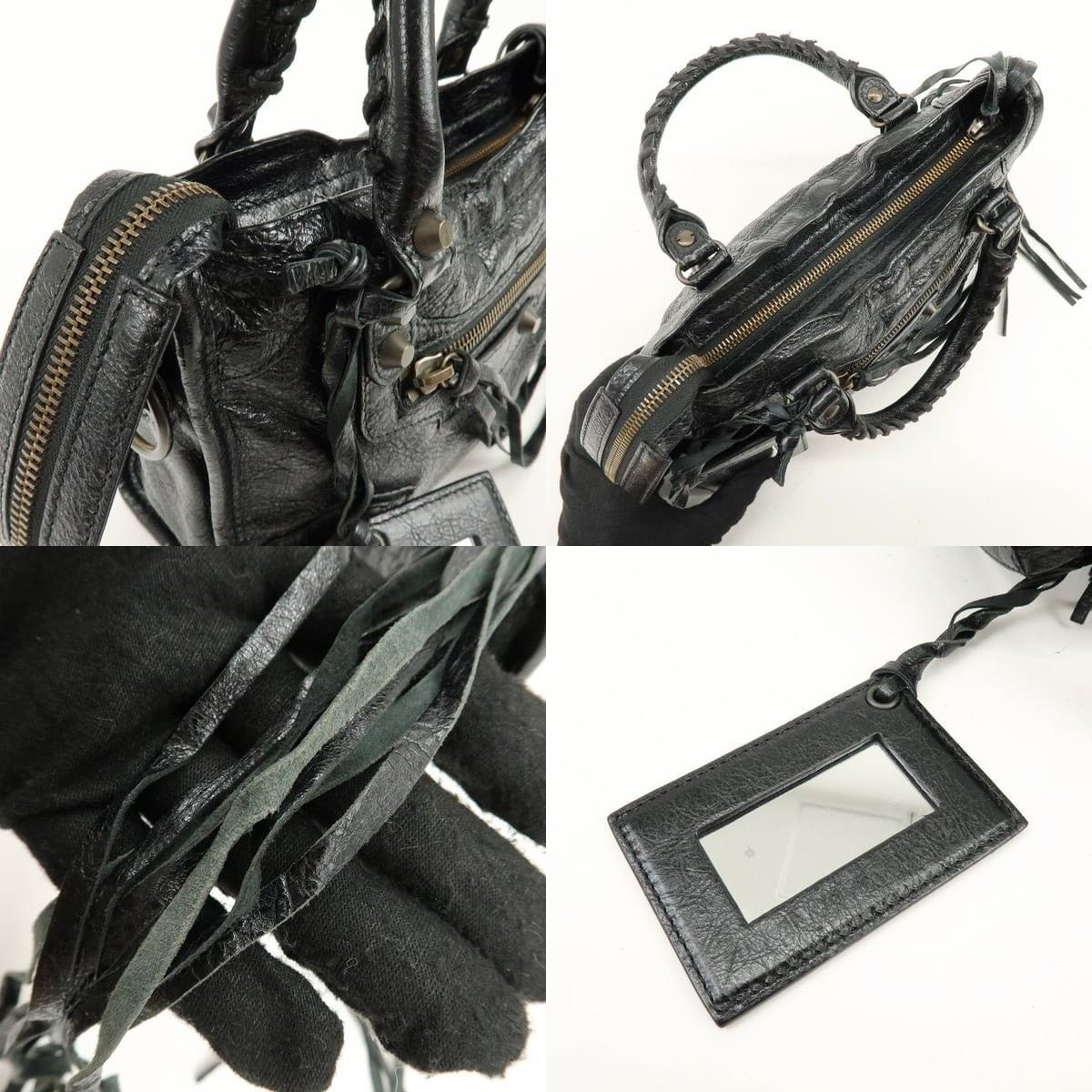 Balenciaga Balenciaga Mini City Lambskin Shoulder Bag Black Size ONE SIZE - 6 Thumbnail