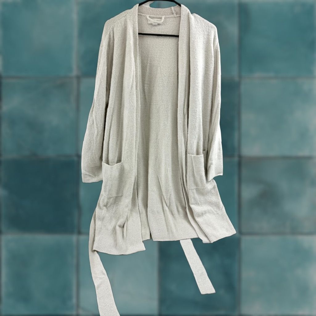 Vintage Barefoot Dreams CozyChic Lite Cardigan Womens L/XL Beige Knit Sweater BDWCL23043 Size L / US 10 / IT 46 - 1 Thumbnail