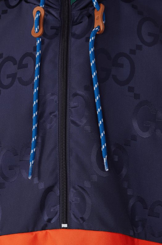 Gucci o1s1wg110125 Jumbo GG Nylon Hooded Jacket in Blue Size US L / EU 52-54 / 3 - 3 Thumbnail