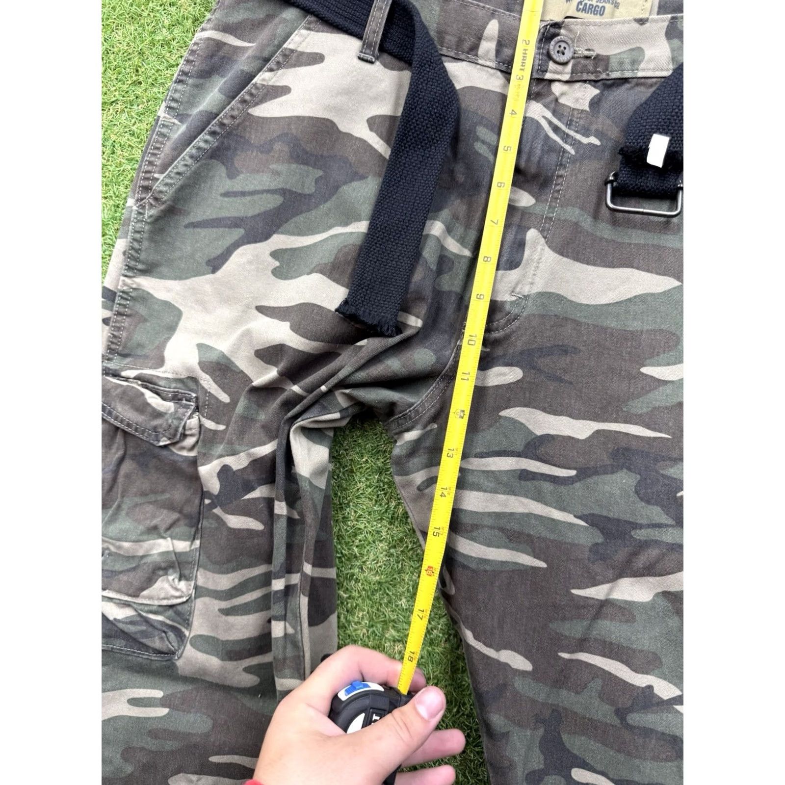 AMO VINTAGE Wrangler Cargo Pants 38x30 Camouflage Y2k Grunge Skate Baggy Wide Leg Mens Pants Size US 38 / EU 54 - 5 Thumbnail