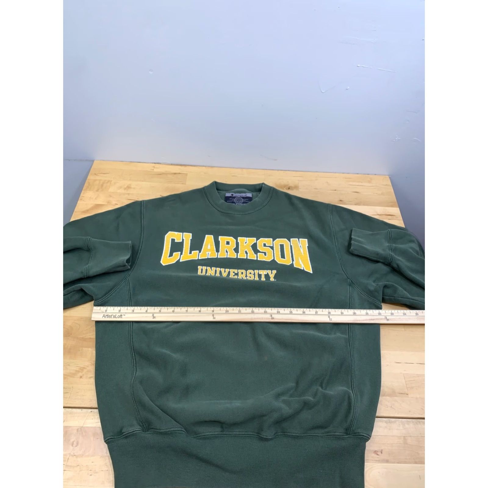 Champion Champion Sweatshirt Mens S Reverse Weave College Y2K Clarkson University Green Pullover Crew Neck Long Sleeve Regular size S Size US S / EU 44-46 / 1 - 6 Thumbnail