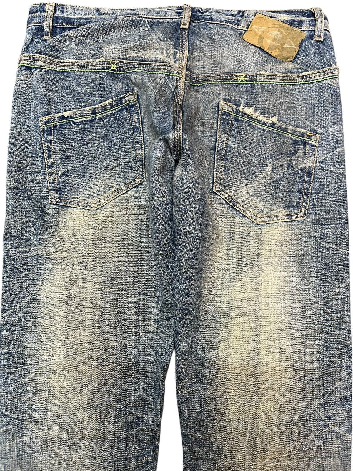 Beauty Beast × Le Grande Bleu (L.G.B.) Vintage Vie Emu Honeycomb Faded Denim Size US 33 - 8 Thumbnail