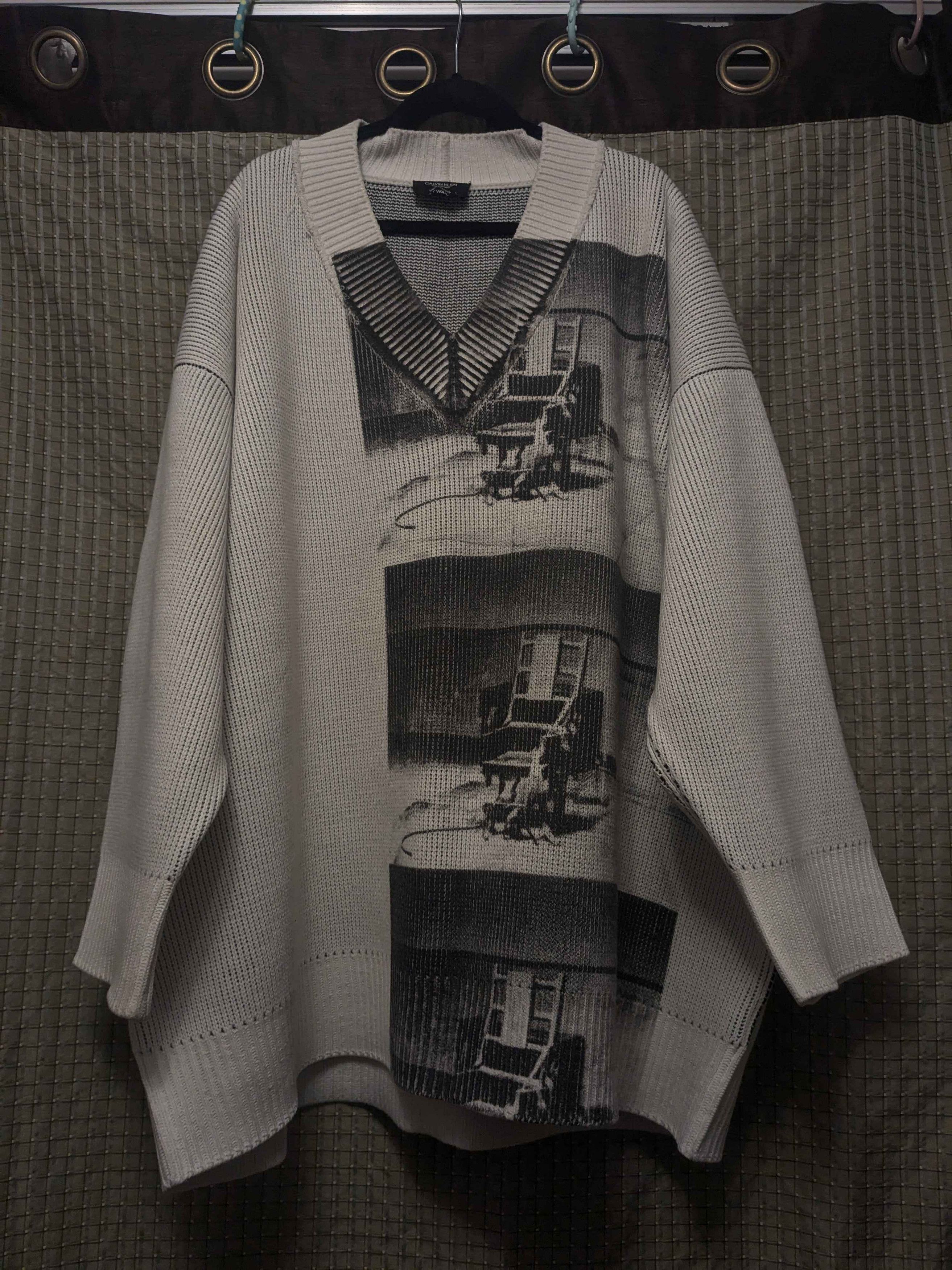 Calvin Klein 205W39NYC Raf Simons Andy Warhol Electric Chair Sweater Size US XL / EU 56 / 4 - 3 Thumbnail