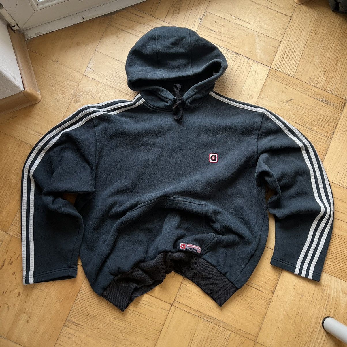 Adidas × Vintage Blue Vintage Hoodie Adidas Y2K Size US L / EU 52-54 / 3 - 1 Thumbnail