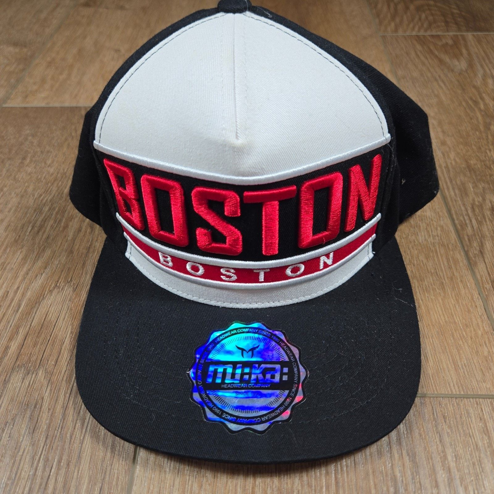 Other MU:KA Boston Red Sox MLB Cap Black White OSFA Adjustable Size ONE SIZE - 1 Thumbnail
