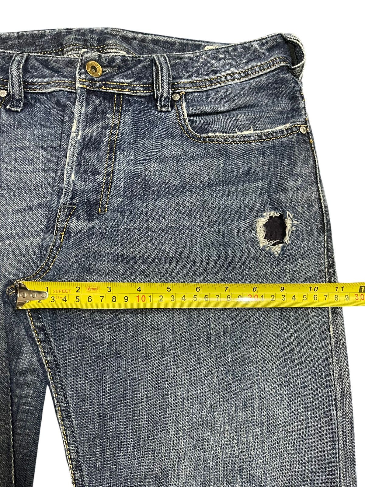 Diesel Vintage Diesel Industry Blue Wash Distress Bootcut Jeans Size US 32 / EU 48 - 17 Thumbnail