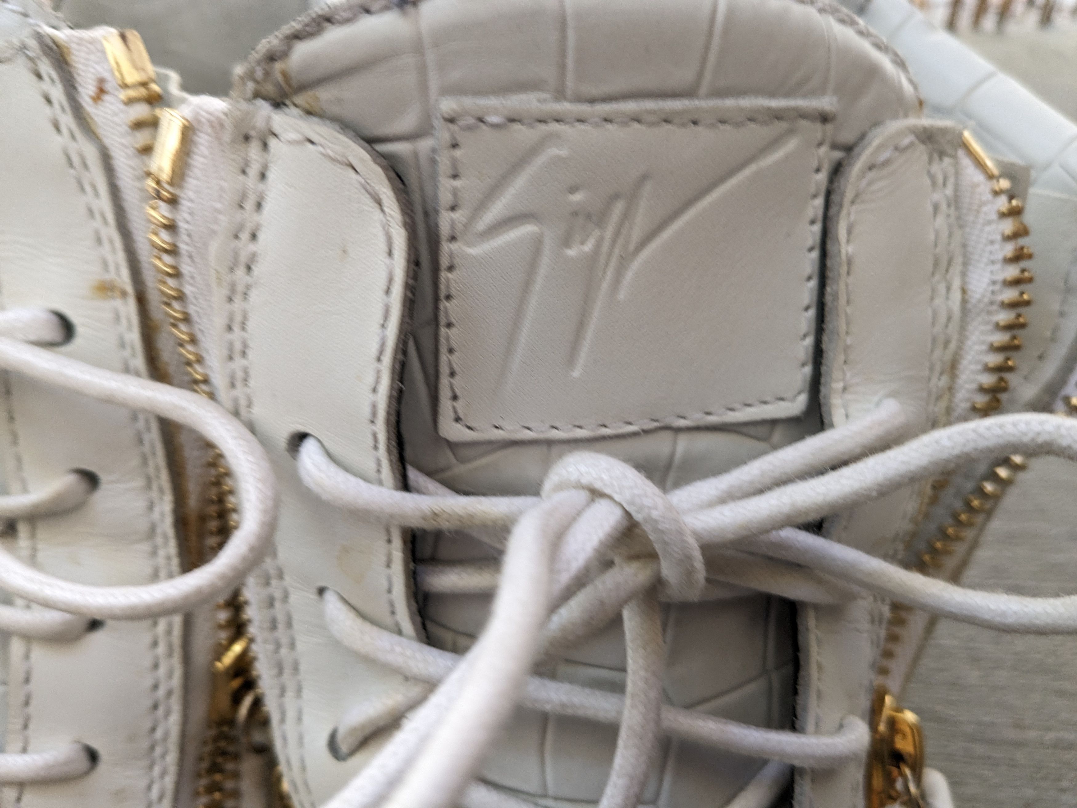 Designer Giuseppe Zanotti High Tops White 9 42 Croc Embossed Leather Size US 9 / EU 42 - 5 Thumbnail