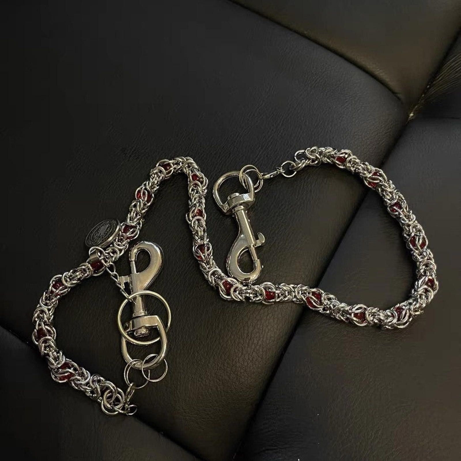 Jewelry Double Layer Beaded Wallet Chain, Pants Chain Size ONE SIZE - 4 Thumbnail