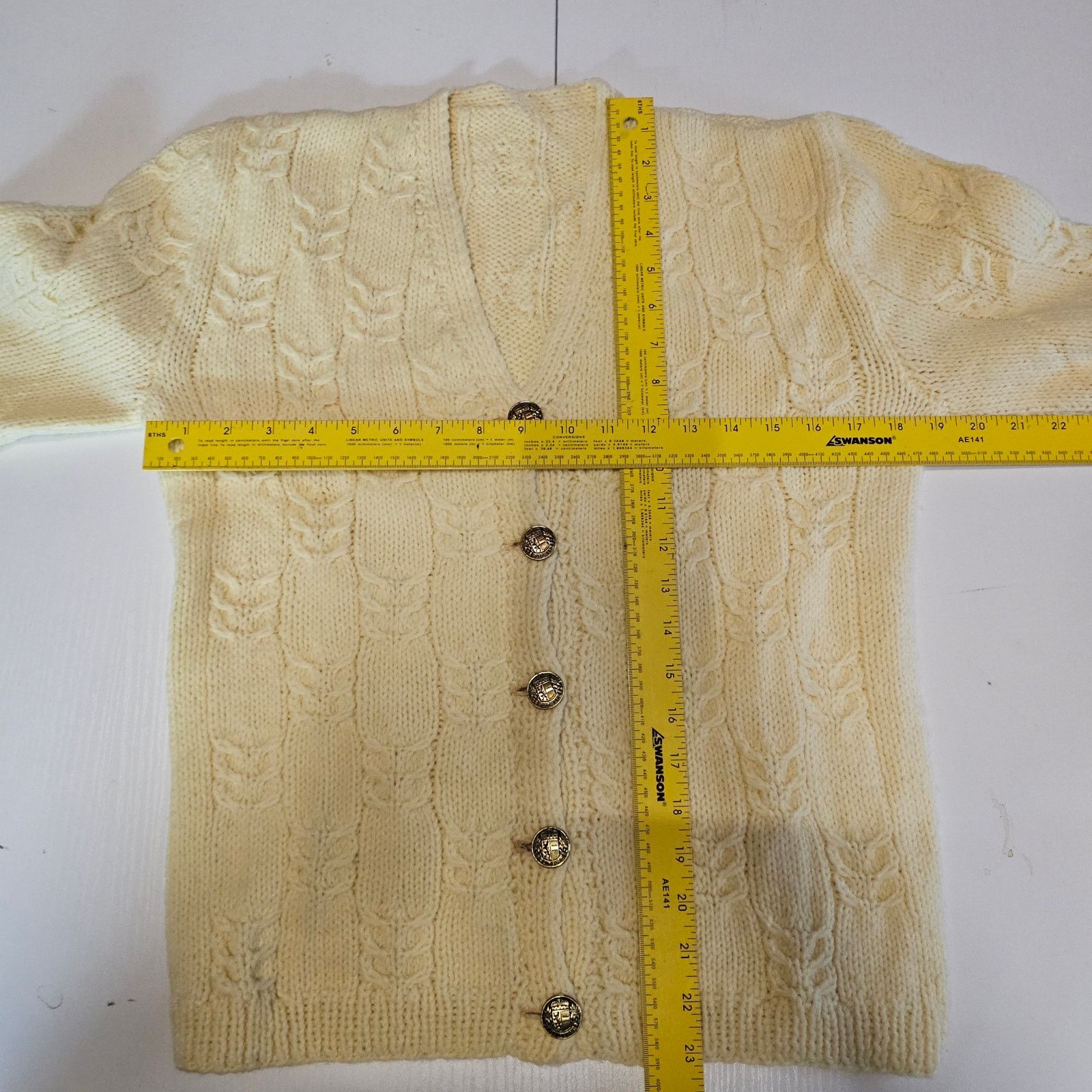 Vintage Vintage Wool Knit Cardigan Sweater Cream Beige Grannycore M Size M / US 6-8 / IT 42-44 - 3 Thumbnail