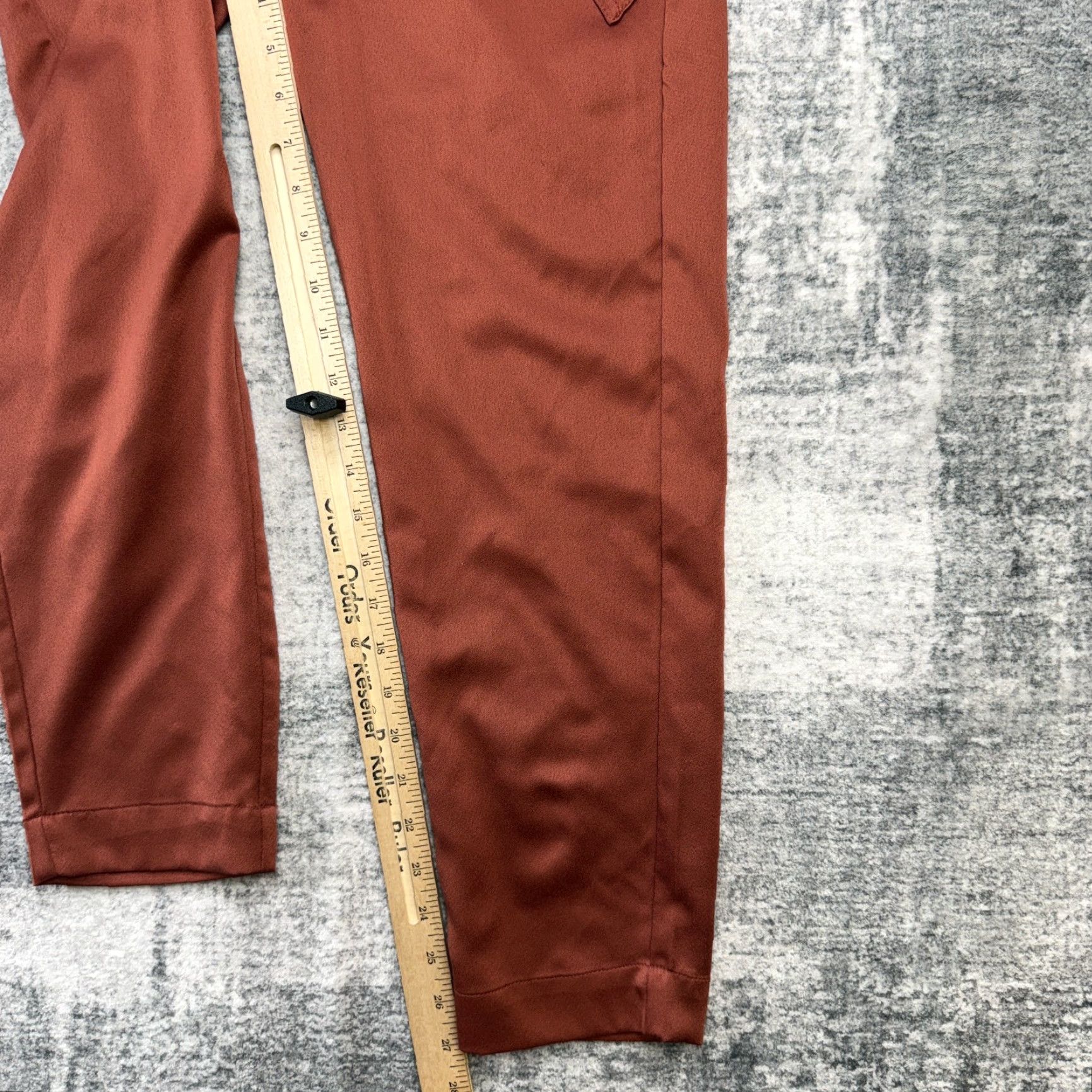 Abercrombie & Fitch Abercrombie & Fitch Pants Womens XS Rust Satin Paperbag High Waist Taper Tie Front Pockets Belted Elastic Size 26" / US 2 / IT 38 - 7 Thumbnail