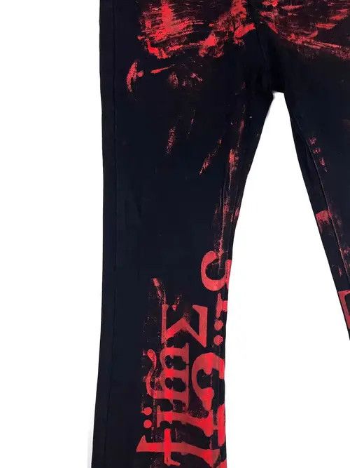 Jean Handmade monogrammed Y2K punk micro flare jeans Size US 28 / EU 44 - 3 Thumbnail