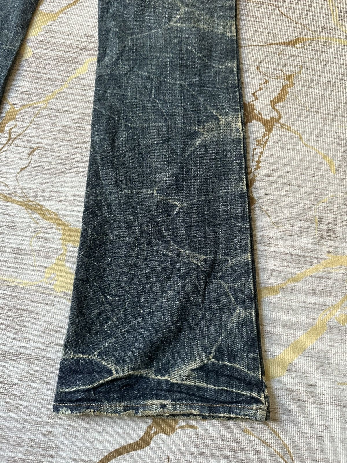 Tornado Mart FLARE Sky Bomber Distressed Claw Marks Design Denim Size US 31 - 13 Thumbnail