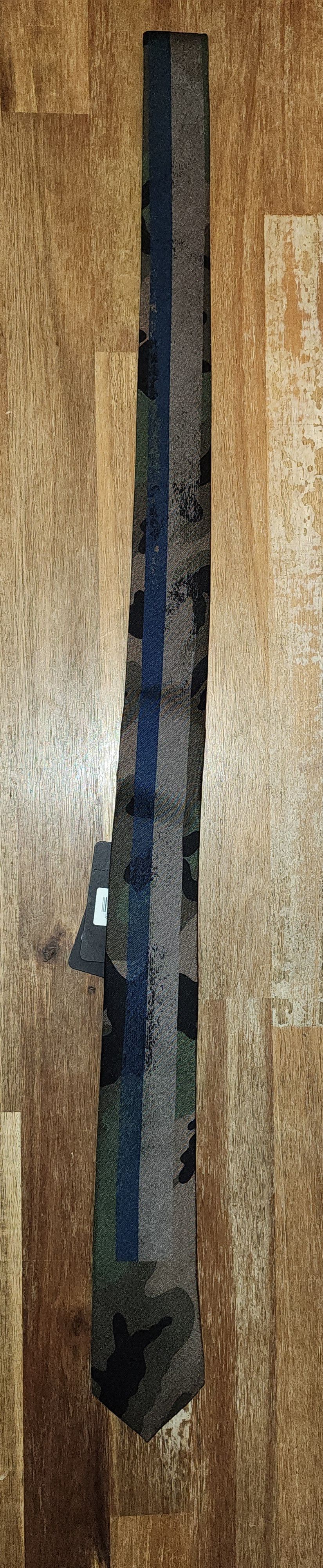 Valentino VALENTINO green brown skinny camouflage camo silk tie Size ONE SIZE - 5 Thumbnail