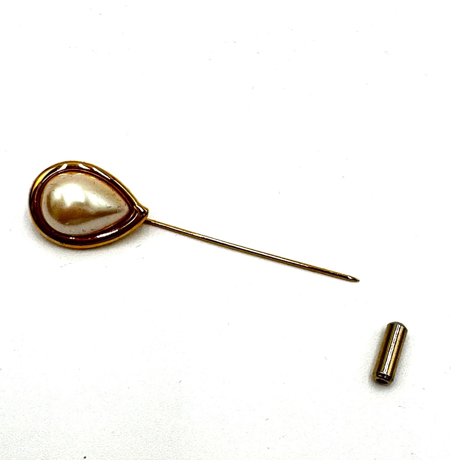 Monet Monet Mark VTG Faux Pearl & Gold Teardrop Brooch Pin 3" Size ONE SIZE - 12 Thumbnail