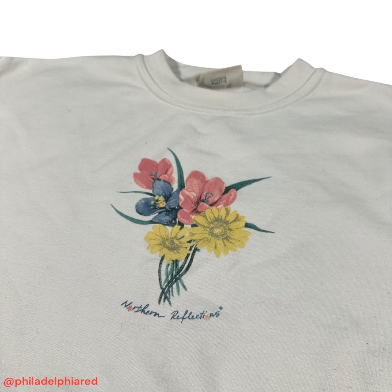 Northern Reflections Vintage 1990s Flower Themed Norther Reflections sweatshirt Size XL / US 12-14 / IT 48-50 - 2 Thumbnail