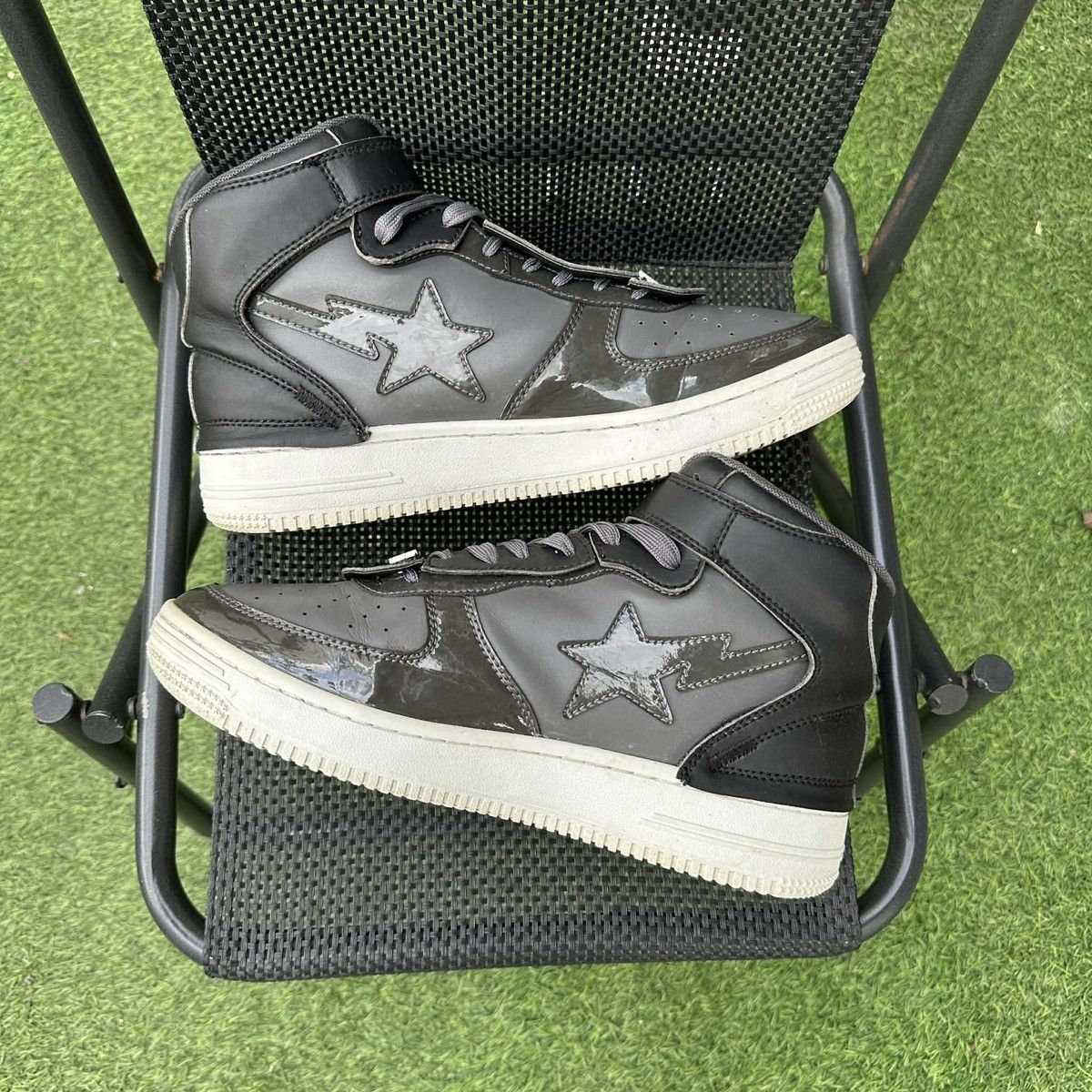 Bape 💥Rare Bape Sta Mid Grey Black detachable accessories Size US 10.5 / EU 43-44 - 3 Thumbnail