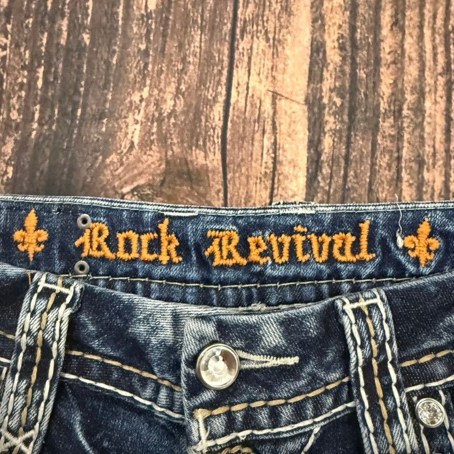 Rock Revival Rock Revival Jillian Women's 27 Capri Jeans Blue Medium Wash Size 27" / US 4 / IT 40 - 2 Thumbnail