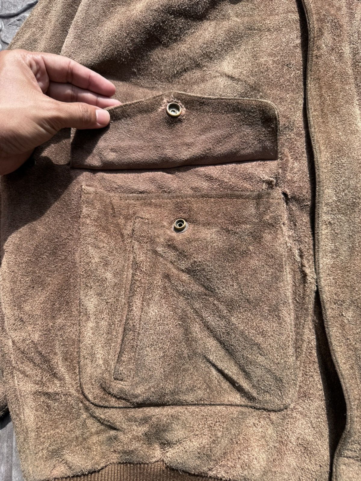Japanese Brand Vintage 90s Leather Suede Jacket Schott Style Size US L / EU 52-54 / 3 - 8 Thumbnail
