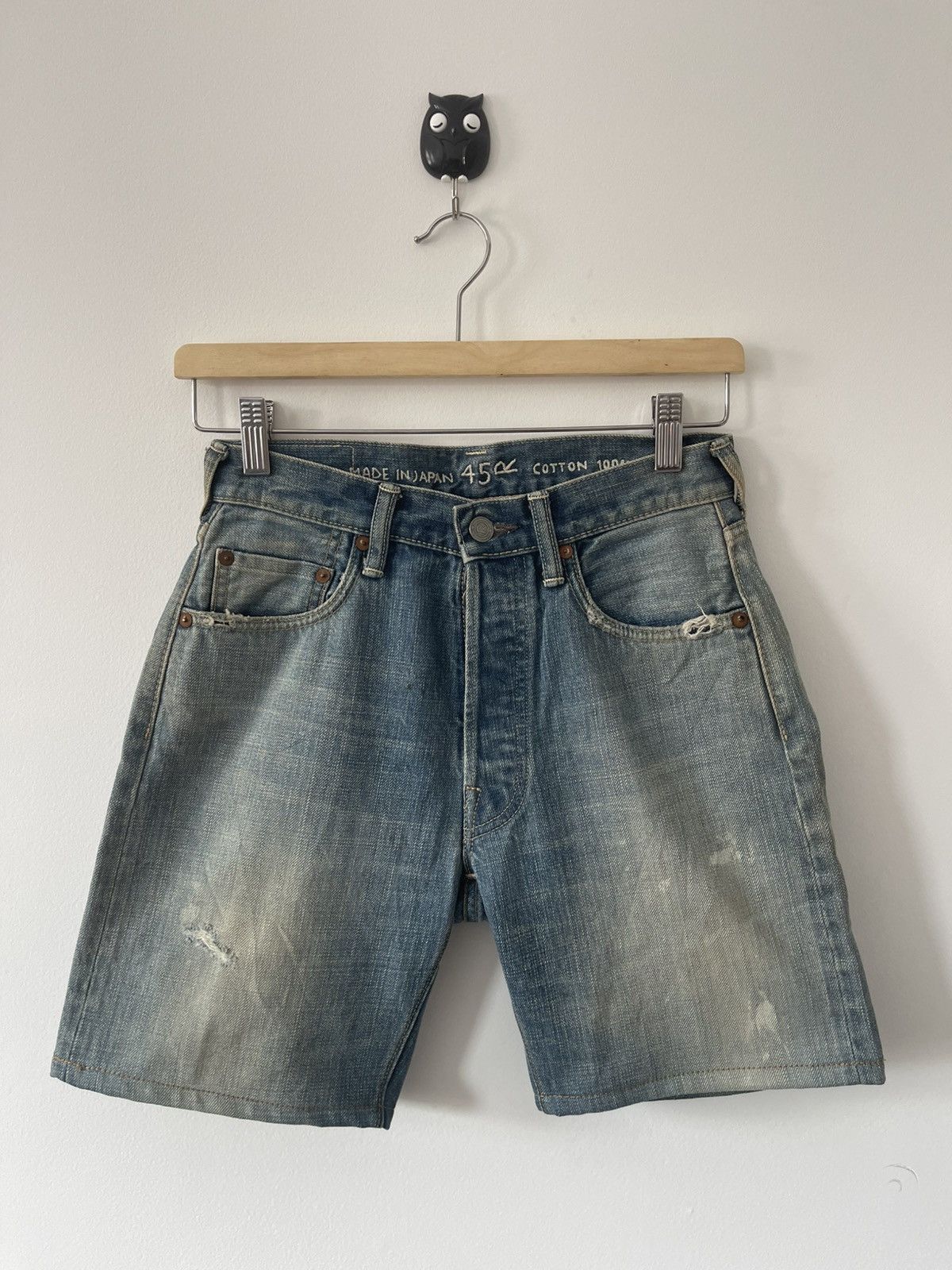 45rpm Rare Vintage 45RPM Hidden Rivets Selvedge Button Fly Shorts Size US 26 / EU 42 - 3 Thumbnail