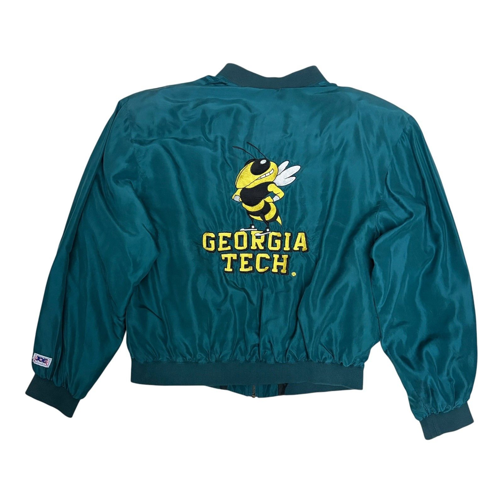 NCAA RARE 80s SILK GEORGIA TECH NCAA Sukajan Bomber Jacket Large Size US L / EU 52-54 / 3 - 1 Thumbnail