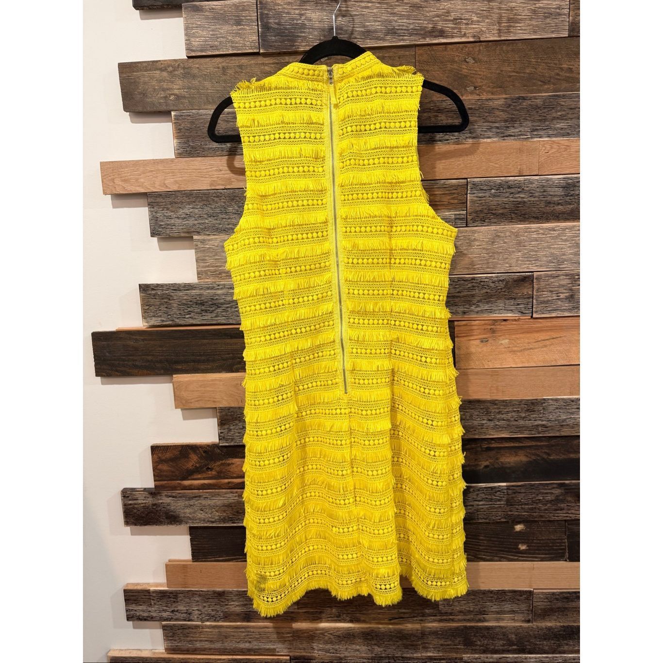 J.Crew J Crew NWT Yellow Fringe Tiered Lace Sheath Sleeveless Dress Size L / US 10 / IT 46 - 3 Thumbnail