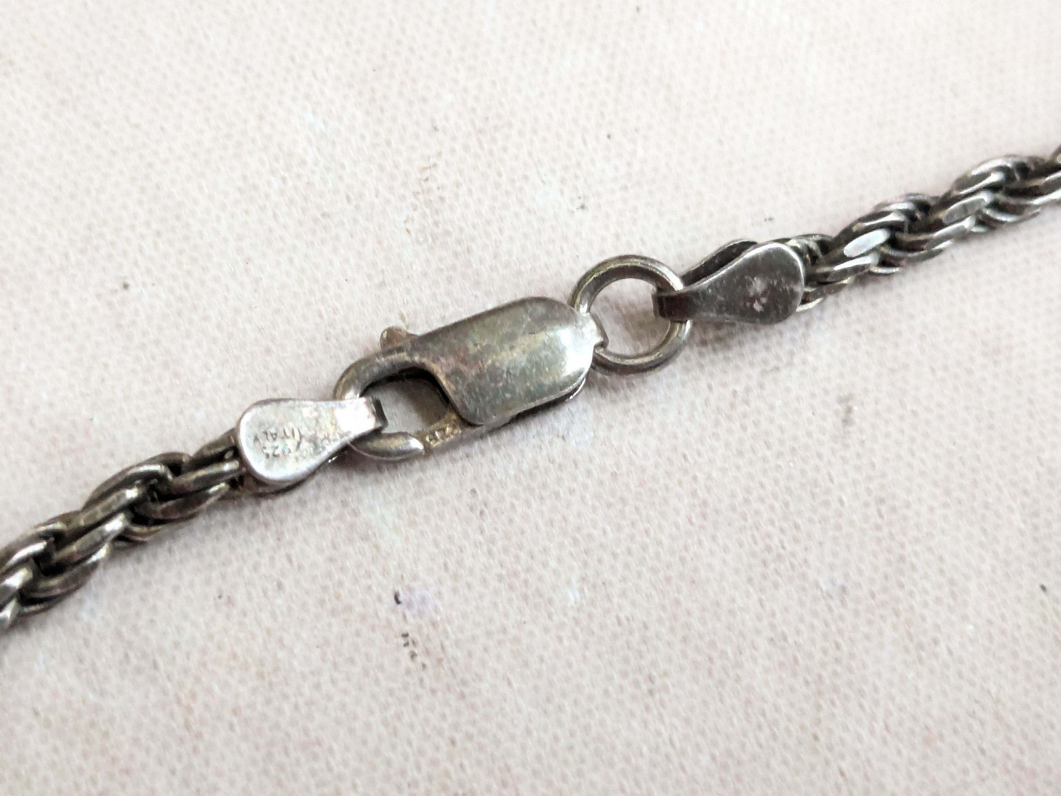 Jewelry Vintage Sterling Silver Rope Necklace Twist 20" Italy Size ONE SIZE - 7 Thumbnail