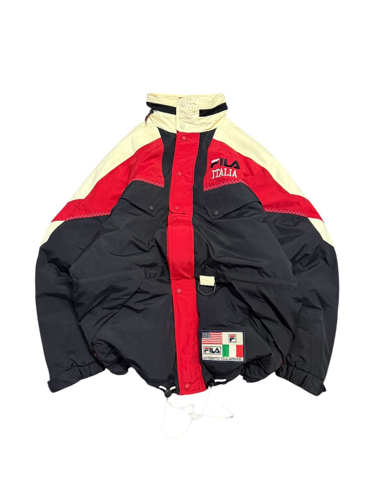 Fila Vintage Fila Italia Ski Colourblock Jacket Foldable Hoodie Size US M / EU 48-50 / 2 - 1 Thumbnail