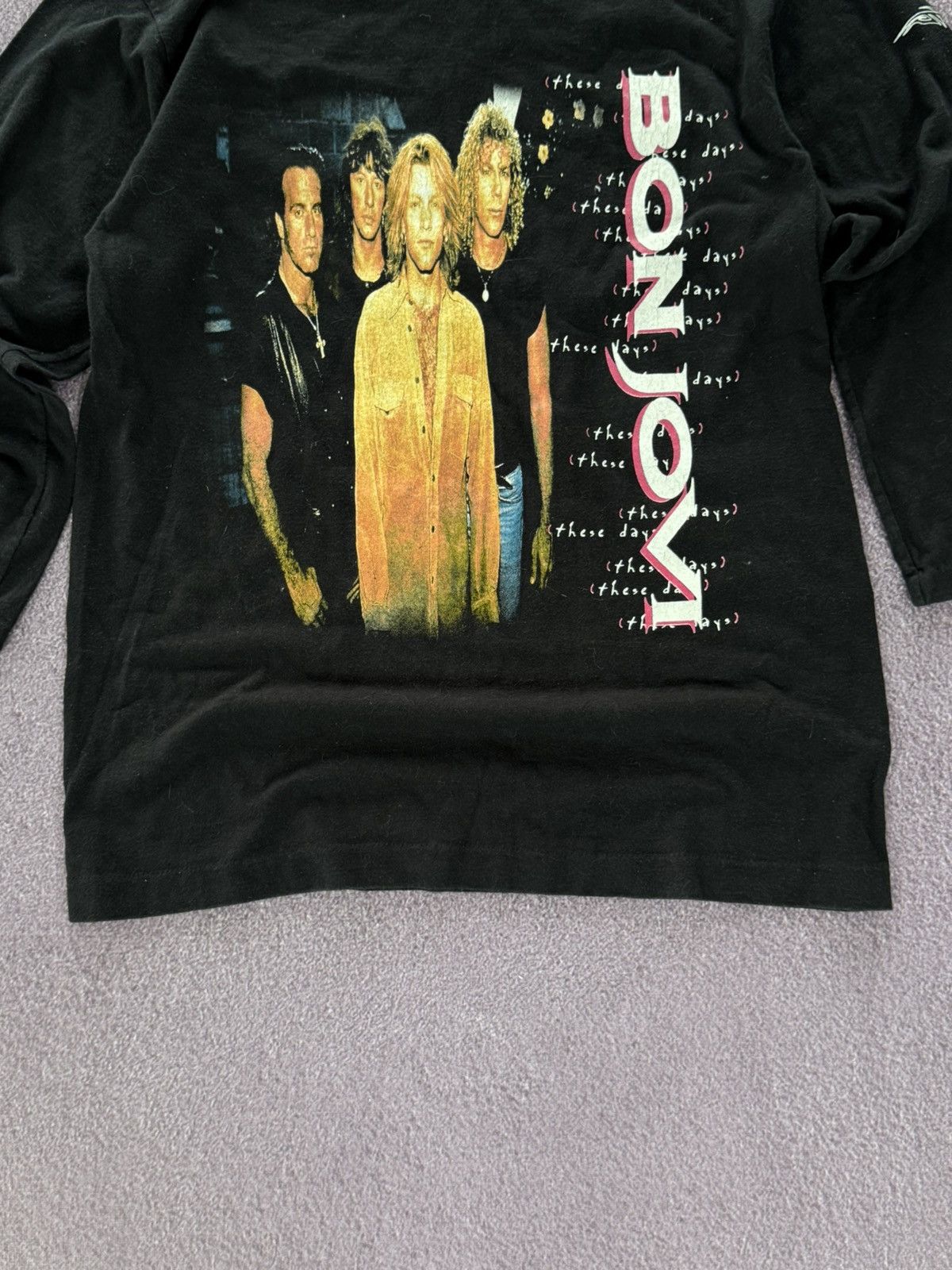 Band Tees Bon Jovi Vintage 1996’s Graphic Print Grunge Band T-Shirt Size US L / EU 52-54 / 3 - 3 Thumbnail