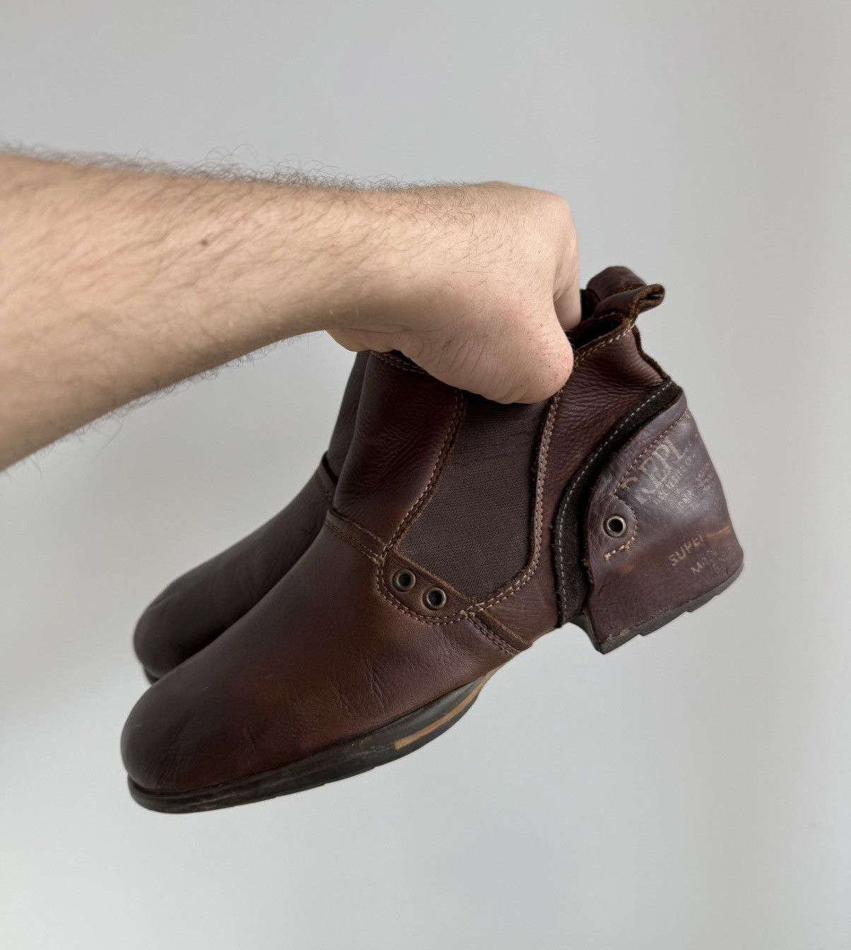 Replay Vintage Replay Brown Biker Leather Boots A.S. 98 AvantGarde Size US 7 / EU 40 - 4 Thumbnail