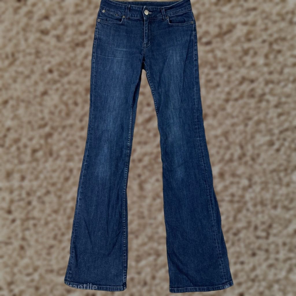 Vintage Tallwater Jeans Womens 8 Blue Denim Pitch Indigo Cotton Blend Flared USA Size 30" / US 8 / IT 44 - 1 Thumbnail