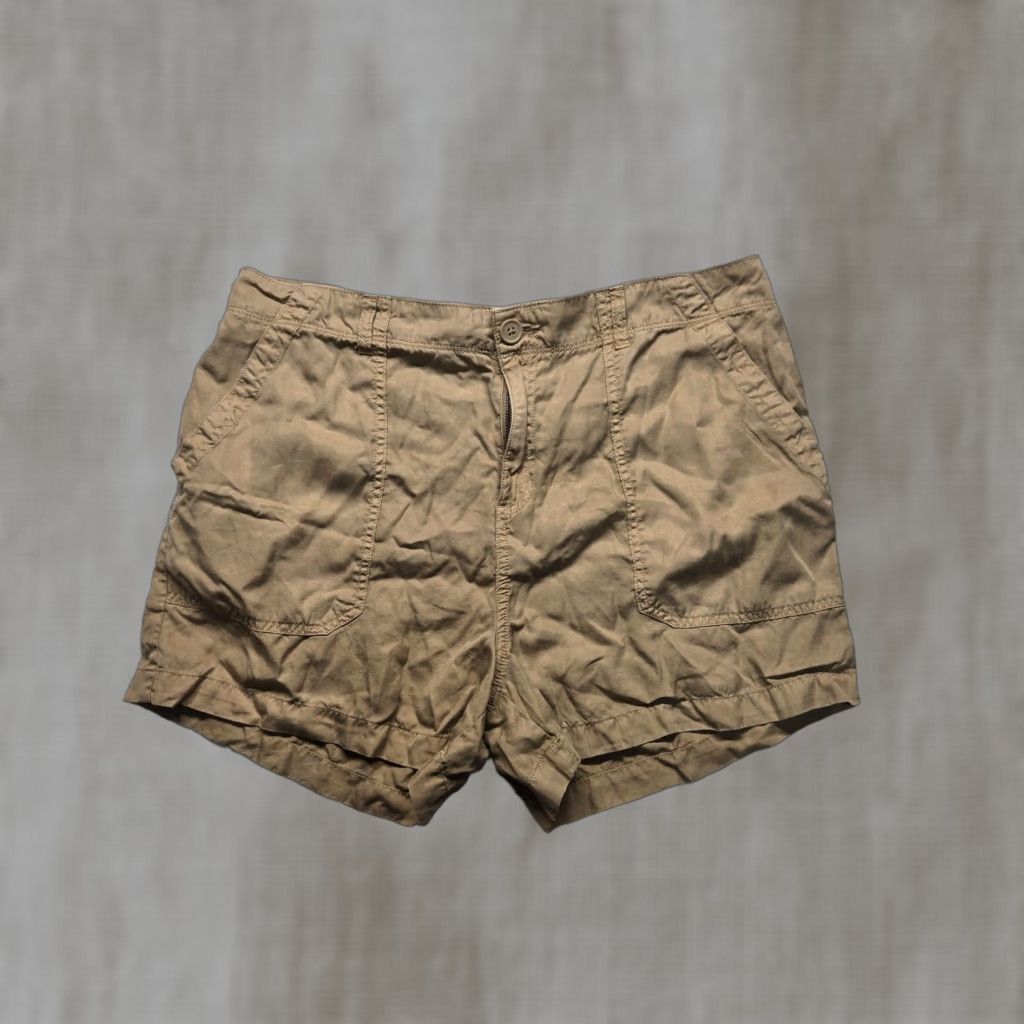 Vintage Social Standard Solid Tan Mid Rise Fortune Tencel Short Adult Women's Size XL Size 40" / US 18 - 1 Thumbnail