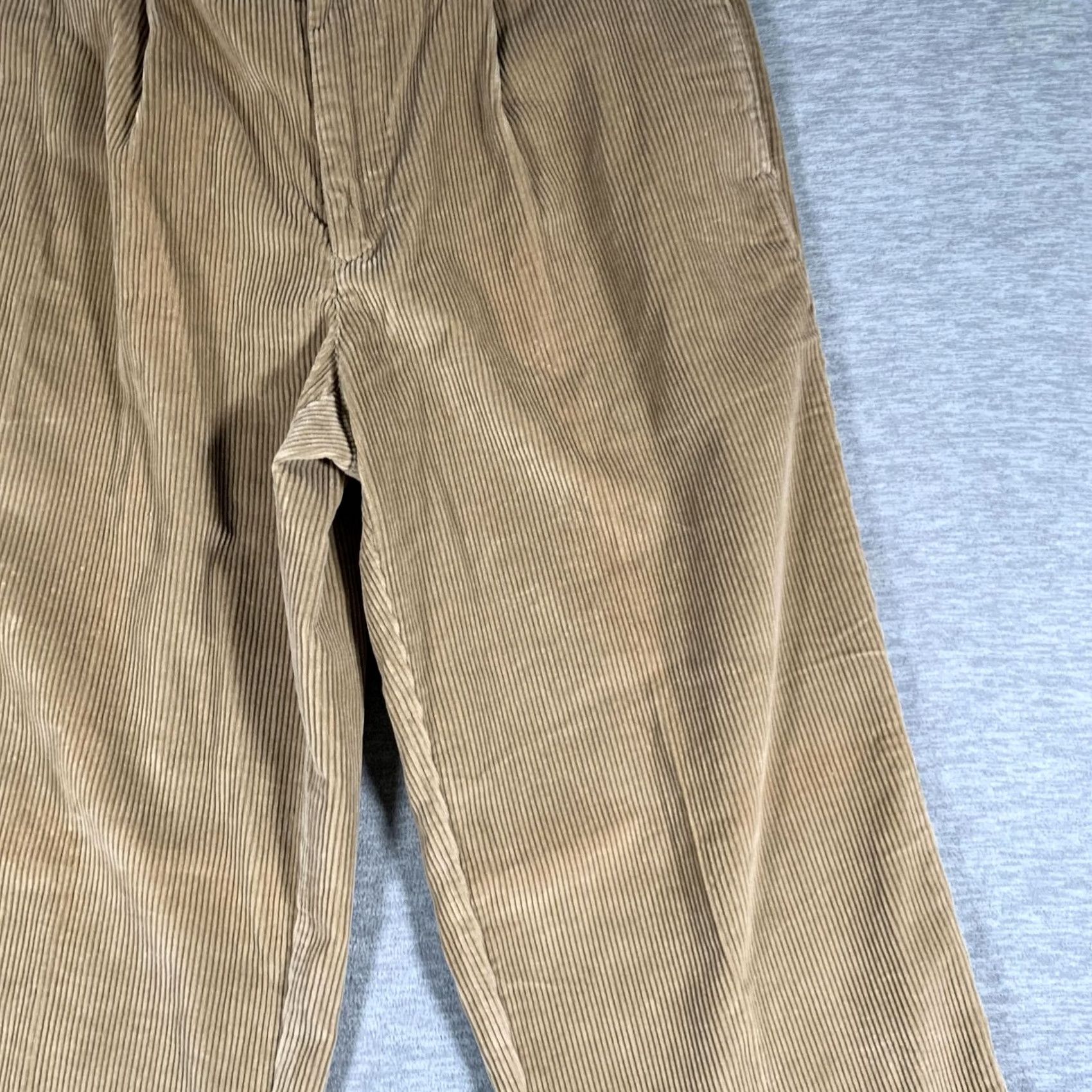 Tommy Hilfiger Tommy Hilfiger Pants Mens 33x32 Beige Corduroy Pleated Chino Straight Casual Size US 33 - 4 Thumbnail