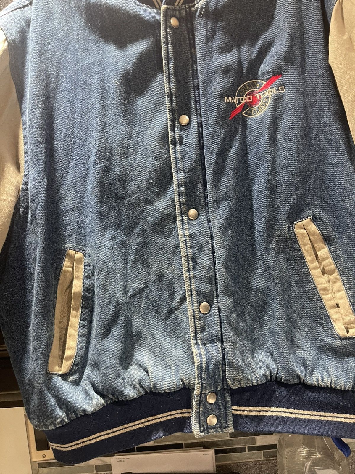 Vintage Vintage Matco Tools Denim Varsity Jacket L 90's Size US L / EU 52-54 / 3 - 3 Thumbnail