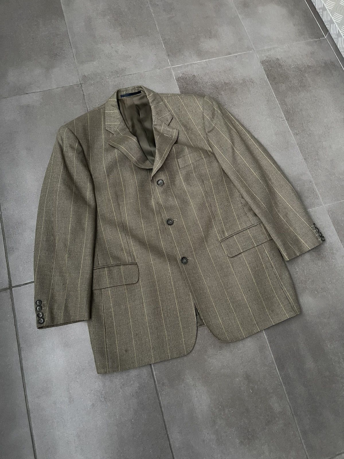 Burberry Vintage Burberry Striped Grey Brown Wool Blazer Size US M / EU 48-50 / 2 - 3 Thumbnail